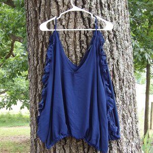 Rue21 Navy Blue Cold-Shoulder Shirt 3x